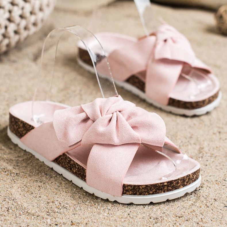 Ideal Shoes Moderiktiga tofflor rosa 1