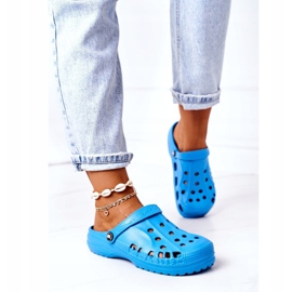 Flameshoes Dam Tofflor Blue Light Crocs Eva blå 1