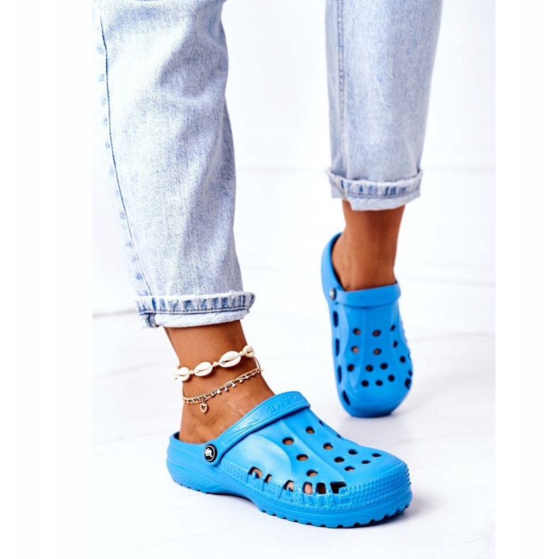 Flameshoes Dam Tofflor Blue Light Crocs Eva blå 1