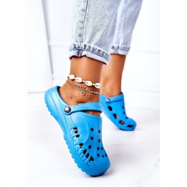 Flameshoes Dam Tofflor Blue Light Crocs Eva blå 2