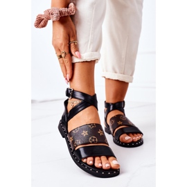 PS1 Platta ekoläder svart Loretta sandaler 2