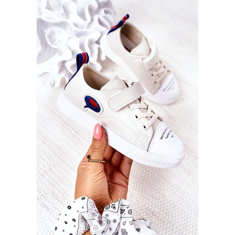 Apawwa Barn Beige tecknad kardborreband Sneakers 1