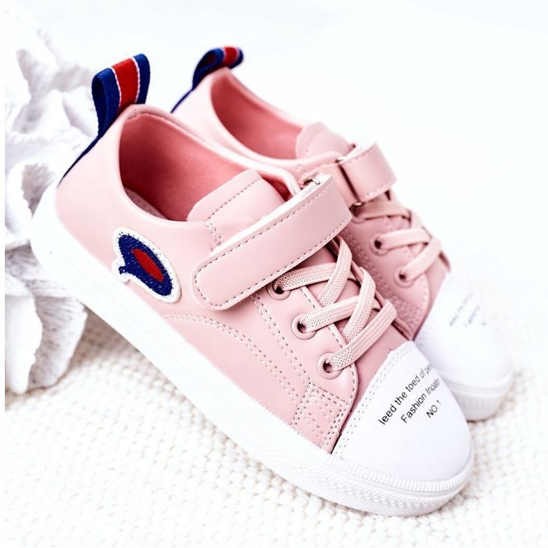 Apawwa Barnens rosa tecknade kardborrebandssneakers 2