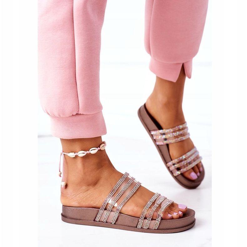 PS1 Gummitofflor med cubic zirconia roséguld saknar dig rosa gyllene 2