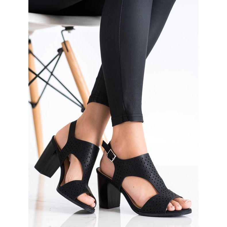 Renda Sandaler med ekologiskt läder svart 1