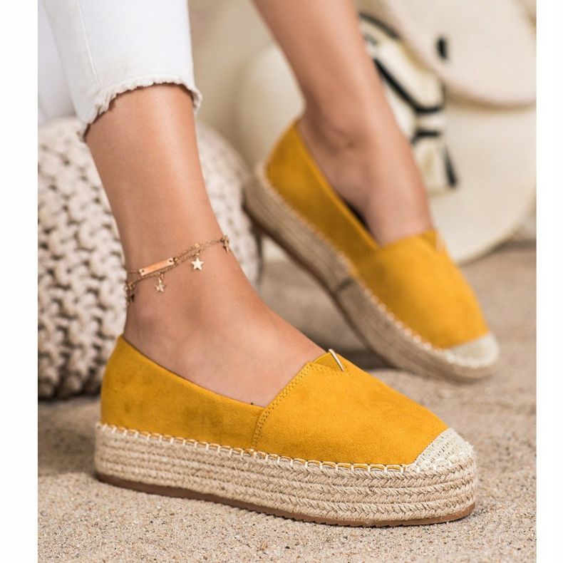 Primavera Espadrilles på plattformen gul 2