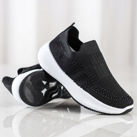 Renda Slip-on sneakers med kristaller svart 1