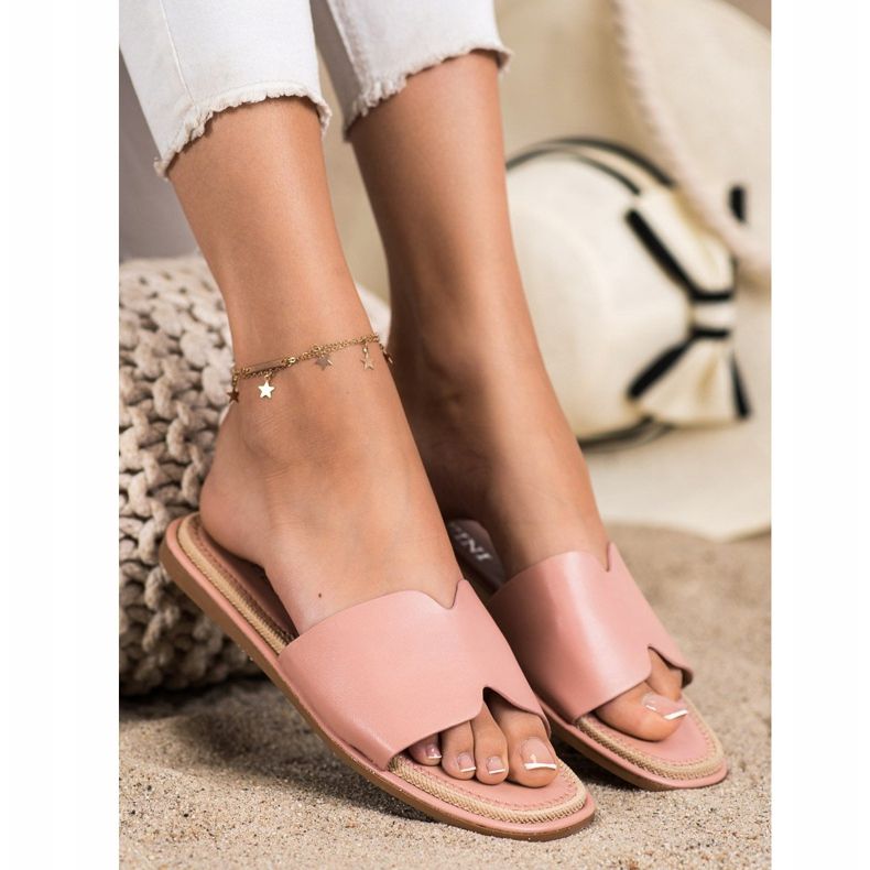 SHELOVET Eleganta Eco Leather Tofflor rosa 1