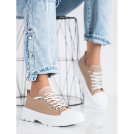 Sabatina Trendiga sneakers på plattformen brun 2