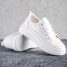 SHELOVET Mode sneakers på plattformen vit 1
