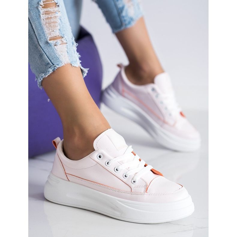 SHELOVET Mode sneakers på plattformen rosa 2