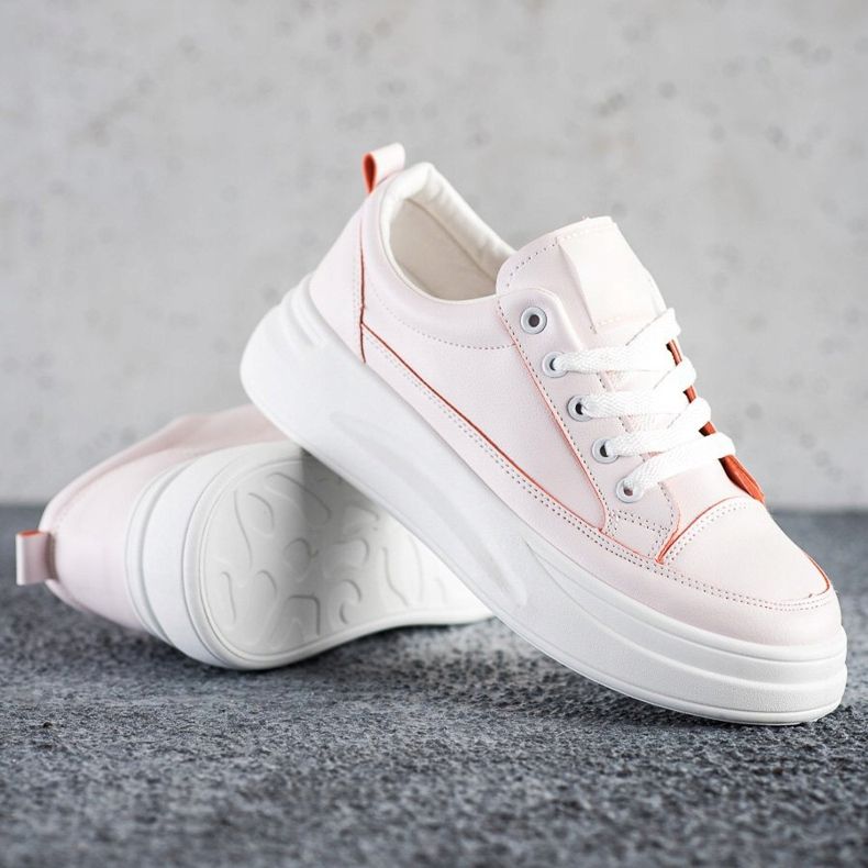 SHELOVET Mode sneakers på plattformen rosa 1