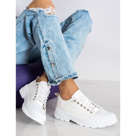 Sabatina Trendiga sneakers på plattformen beige 1