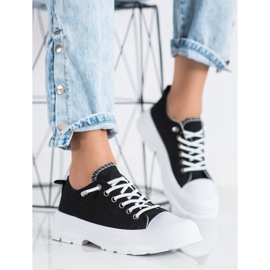 Sabatina Trendiga sneakers på plattformen svart 1