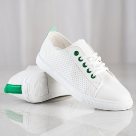 SHELOVET Openwork sneakers med ekoläder vit 1