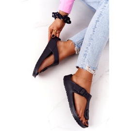 NEWS Gummi flip-flops för kvinnor Svart Alma 6