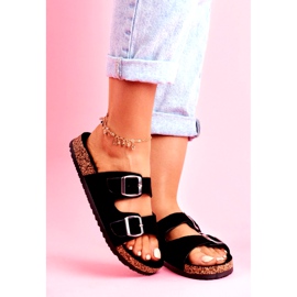 EVE Dam tofflor på kork med spännen svart Si Senor 1