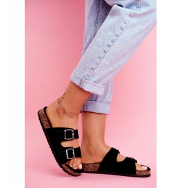 EVE Dam tofflor på kork med spännen svart Si Senor 2