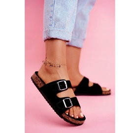 EVE Dam tofflor på kork med spännen svart Si Senor 3