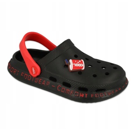 Befado barns skum tofflor - svart 159Y103 röd 1