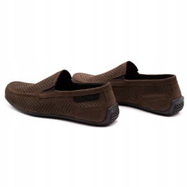 Polbut Män läder loafers 2105P mörkbrun 6