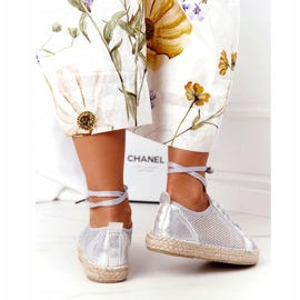 S.Barski Snörad Openwork Espadrilles S. Barski L17704 Silver silver- 2