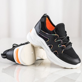 SHELOVET Svarta sneakers med mesh 1