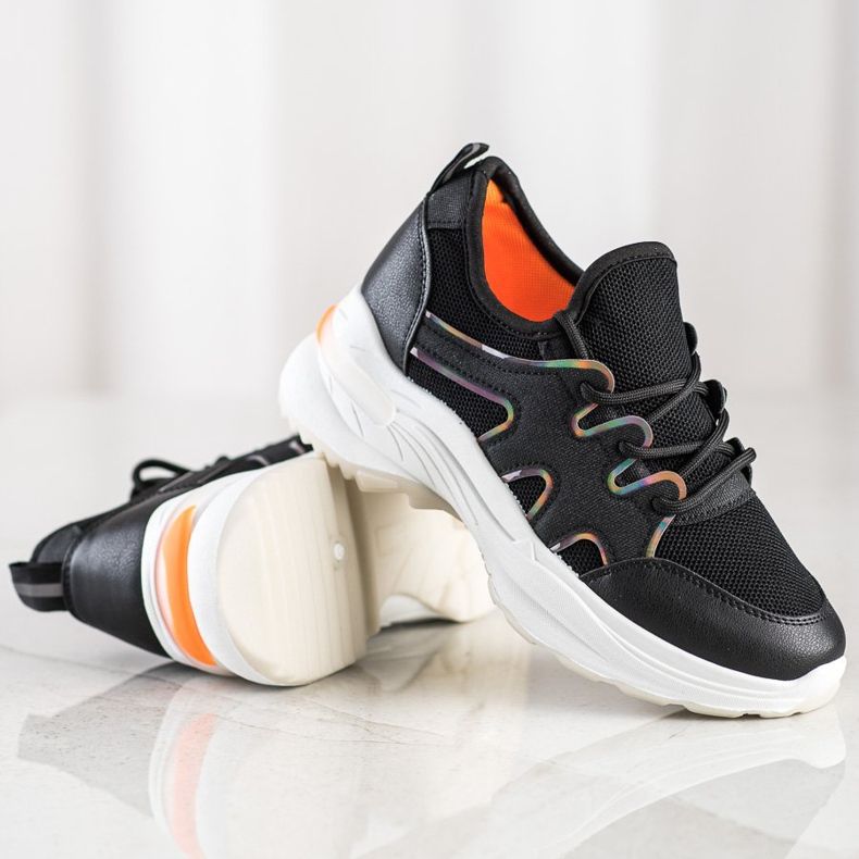 SHELOVET Svarta sneakers med mesh 1