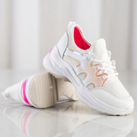 SHELOVET Vita sneakers med mesh 1