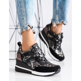 VINCEZA Wedge Sneakers svart 1