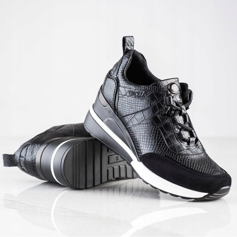 VINCEZA Wedge Sneakers svart 1