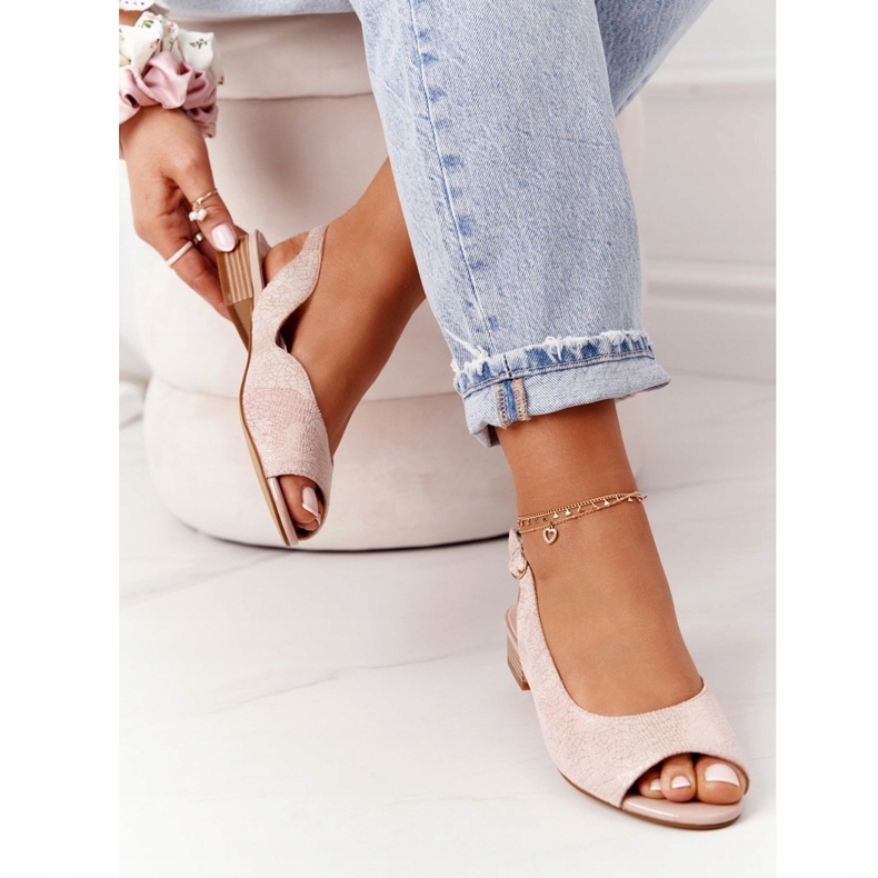 Mocka Sandaler med hög klack Sergio Leone SK807 Rosa gyllene 3