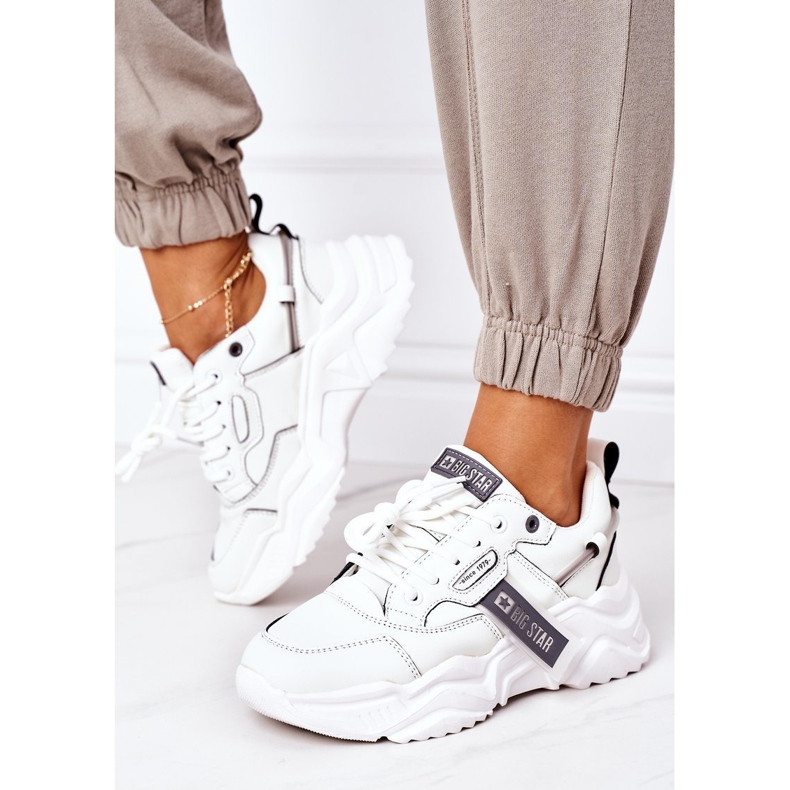 Kvinnors sportskor Sneakers Big Star GG274213 Vit-Grå 1