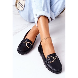 PS1 Svarta Downtown Black Leather Loafers för kvinnor 1