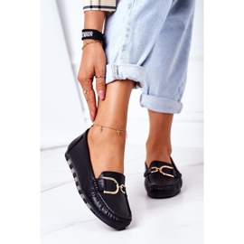 PS1 Svarta Downtown Black Leather Loafers för kvinnor 2