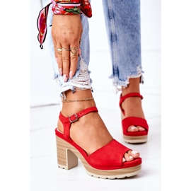 PW1 Sandaler På En Bar Och Plattform Röd Maggie 2