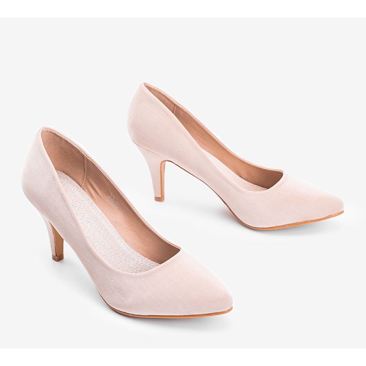 Beige pumps på Anahi -hälen 1