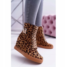 Dam Sneakers Lu Boo Guldkedja Mocka Leopard Monica beige brun 2