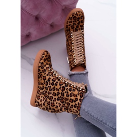Dam Sneakers Lu Boo Guldkedja Mocka Leopard Monica beige brun 3