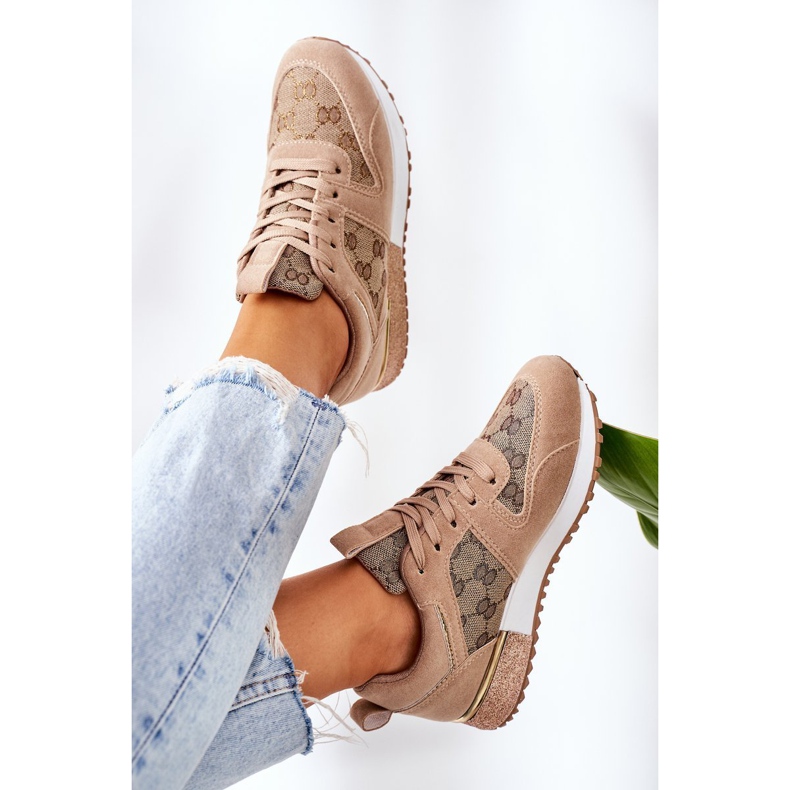 NEWS Sportskor Sneakers Beige och guld Aruba brun 1