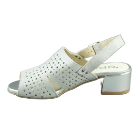 Dolce Pietro Högklackade damsandaler 2084 silver 1