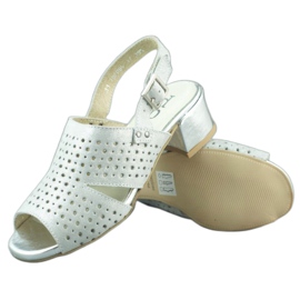 Dolce Pietro Högklackade damsandaler 2084 silver silver- 2