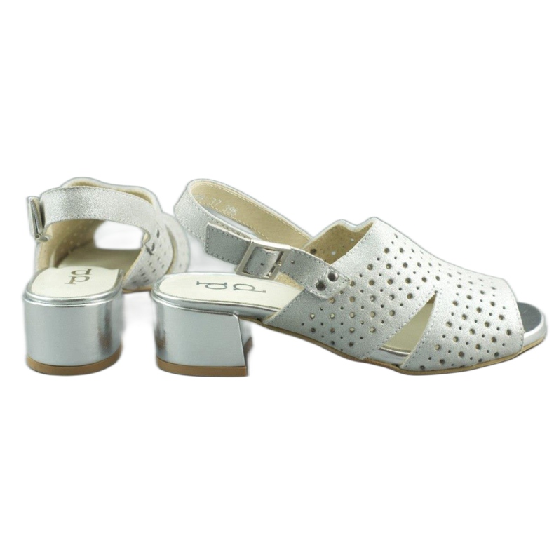 Dolce Pietro Högklackade damsandaler 2084 silver silver- 3