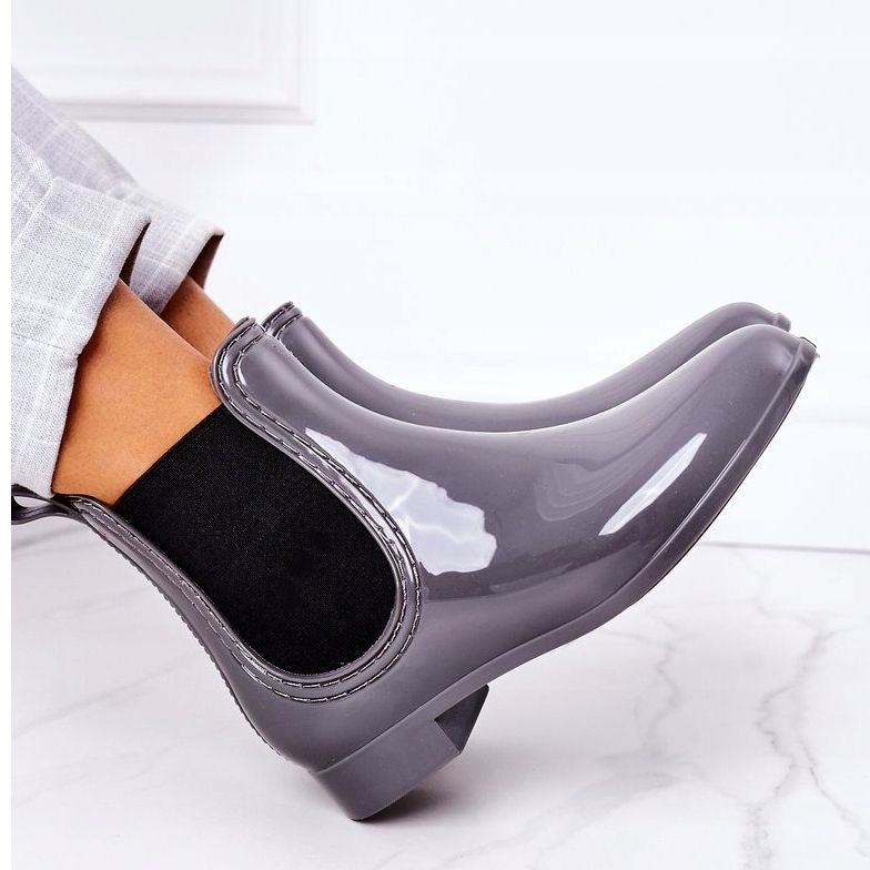 Glänsande grå paraply Jodhpur stövlar 3