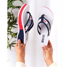 Dam flip-flops på kilen Big Star HH274A093 Vit marinblå 2