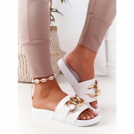 PS1 One Moment gummi flip flops med kedja vit 3