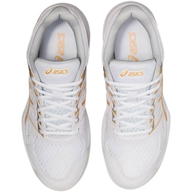 Asics Upcourt 4 W 1072A055 103 volleybollskor vitt guld vit 1