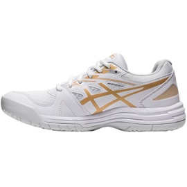 Asics Upcourt 4 W 1072A055 103 volleybollskor vitt guld vit 2