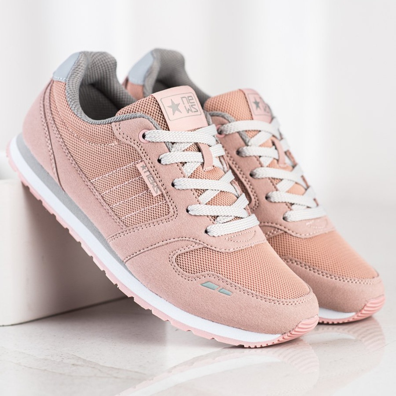 SHELOVET Lätta sportskor med mesh rosa 1