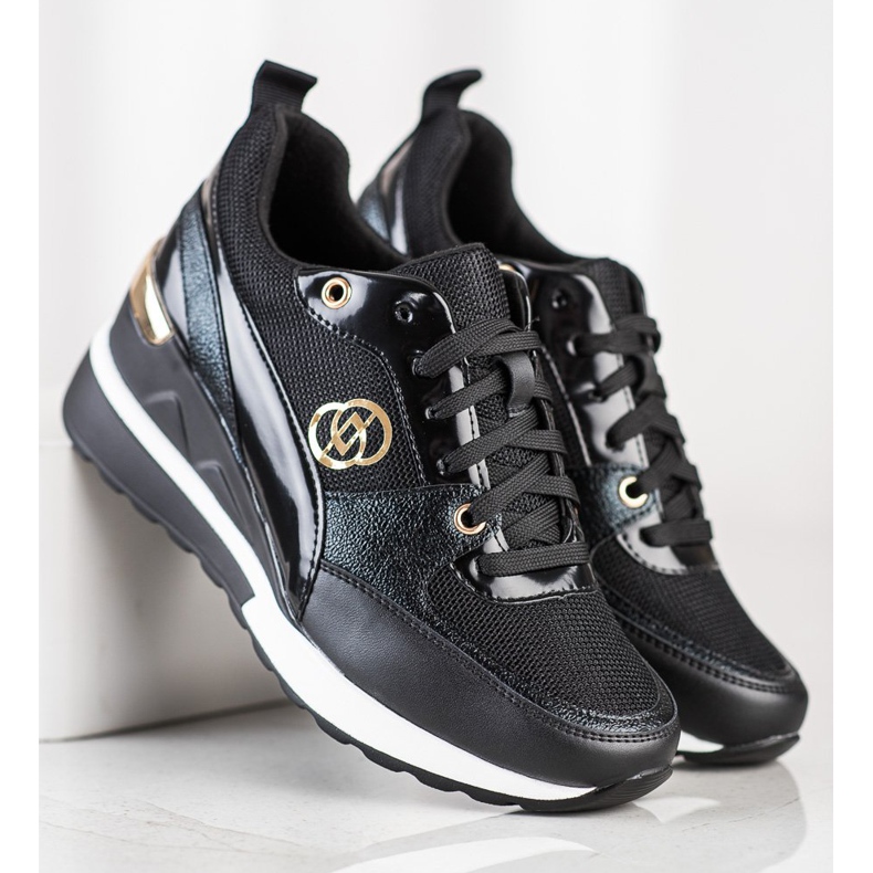 Evento Moderiktiga wedge sneakers svart 1